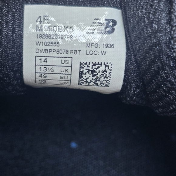 New Balance 990v5 Sz 14 4E Black Shoes